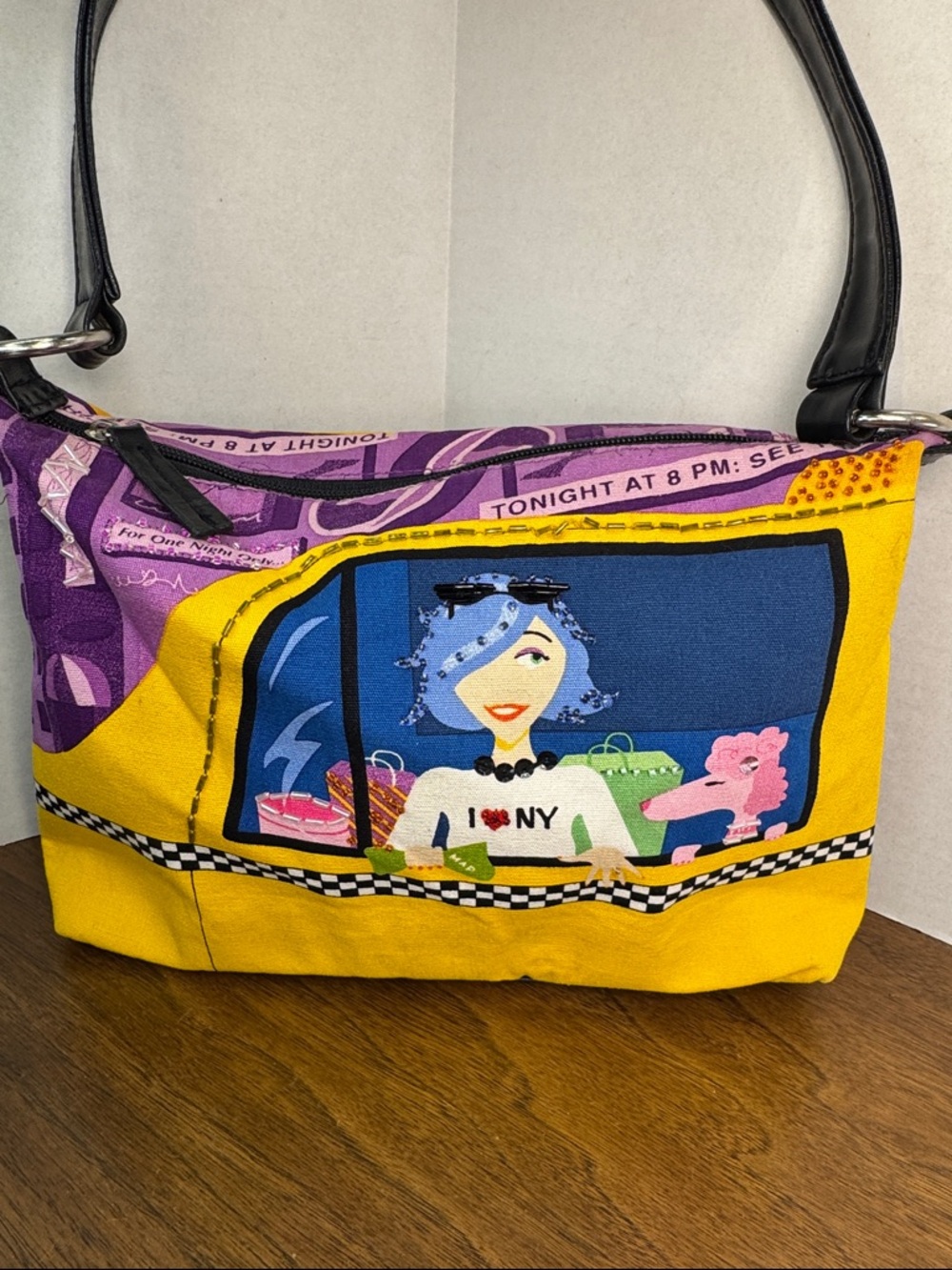 I Love NY NYC New York City Graphic Taxi Cab Shoulder Purse